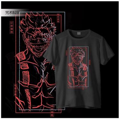 Jujutsu Kaisen Cosplay Anime Manga Maglietta Sportiva Tee Cotone Nero/Lycra