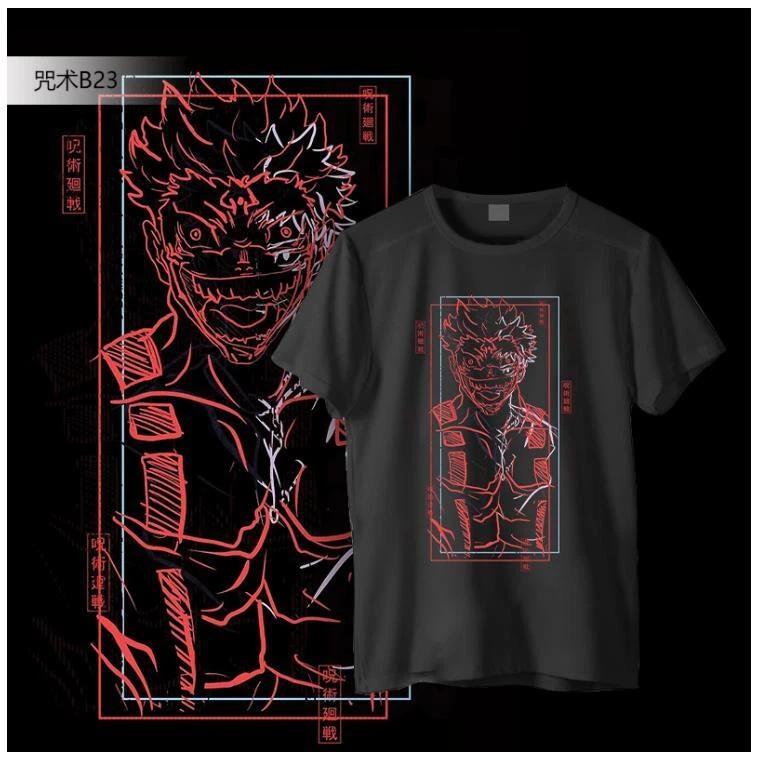 Jujutsu Kaisen Cosplay Anime Manga Sports T-Shirt Tee Black Cotton/Leica 2XL