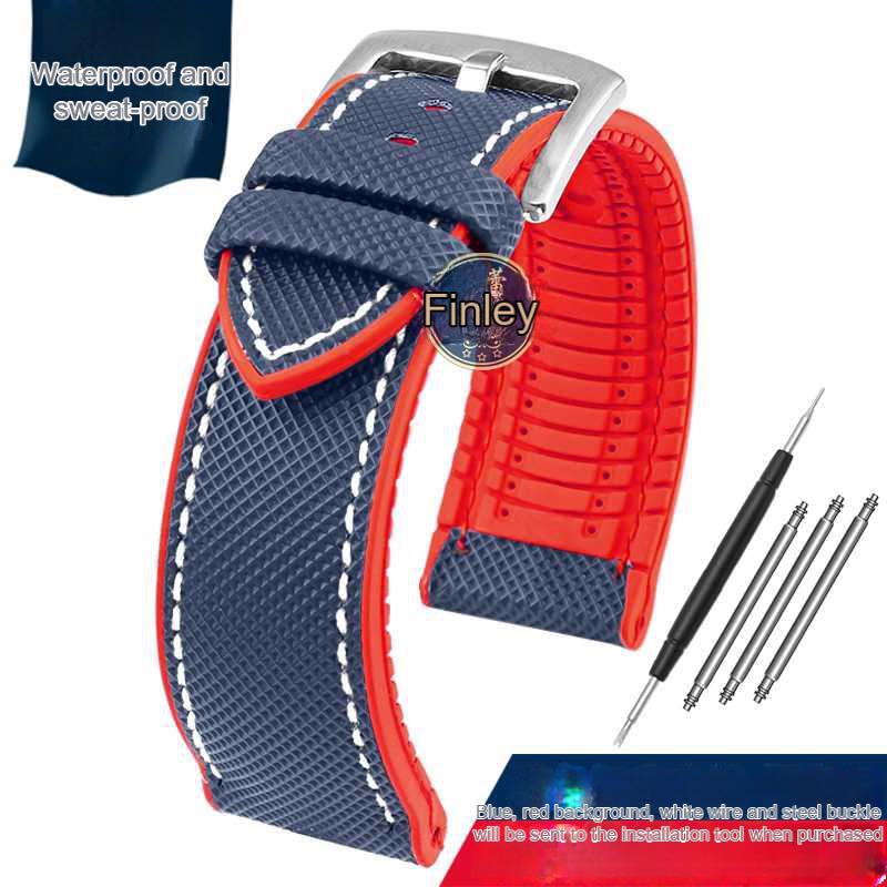 12 color high quality rubber Watchband 20 21 22 23mm 24mm for men and women watchstrap accessories Black red orange yellow Green