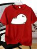 Unisexs Tee Lazy White Round Cartoon Chick Graphic Print Cotton Short Sleeve Male Casual Streetwear Outdoor Daily Basic Fashion Top