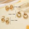 Geometric Hollow Circle Hemispherical Stud Earrings Retro Small Cute Niche Design Ear Jewelry