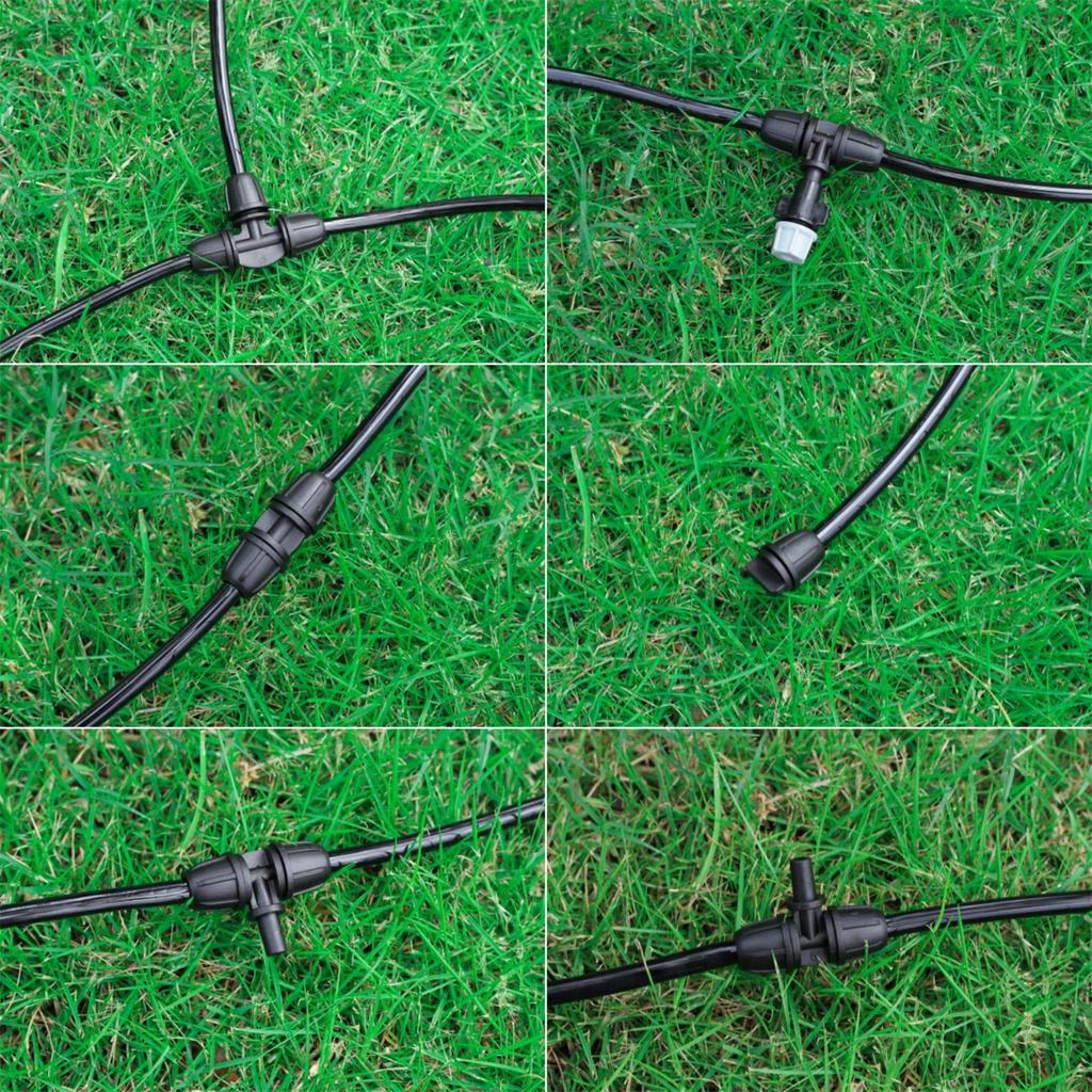 1/4" Rohr Verriegelbare Verbinder Wasserverteiler T-Stück Kupplung 4/7mm Schlauchkupplungen Gartenbewässerung Tropfbewässerung Fittings 5/10/20 Stück
