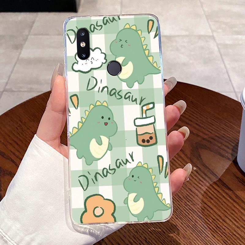 Jelly Casing For Xiaomi Mi Mix 2s Fundas Protective Coque Clear Silicone Soft TPU Back Cover Cute Rabbit Cat Dinasaur Phone Case