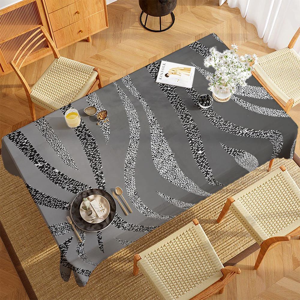 2D Flat Printed Polyester Zebra Table Cover Room Decor Picnic Blanket Camping Table Covers For Dining Table Party Supplies Fall