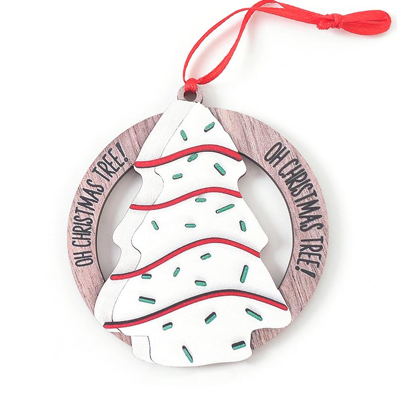 

8CM Merry Christmas Tree Ornaments Wooden Christmas Tree Hanging Pendant for Home Room Party New Year Gifts 2025 Navidad 1Pcs