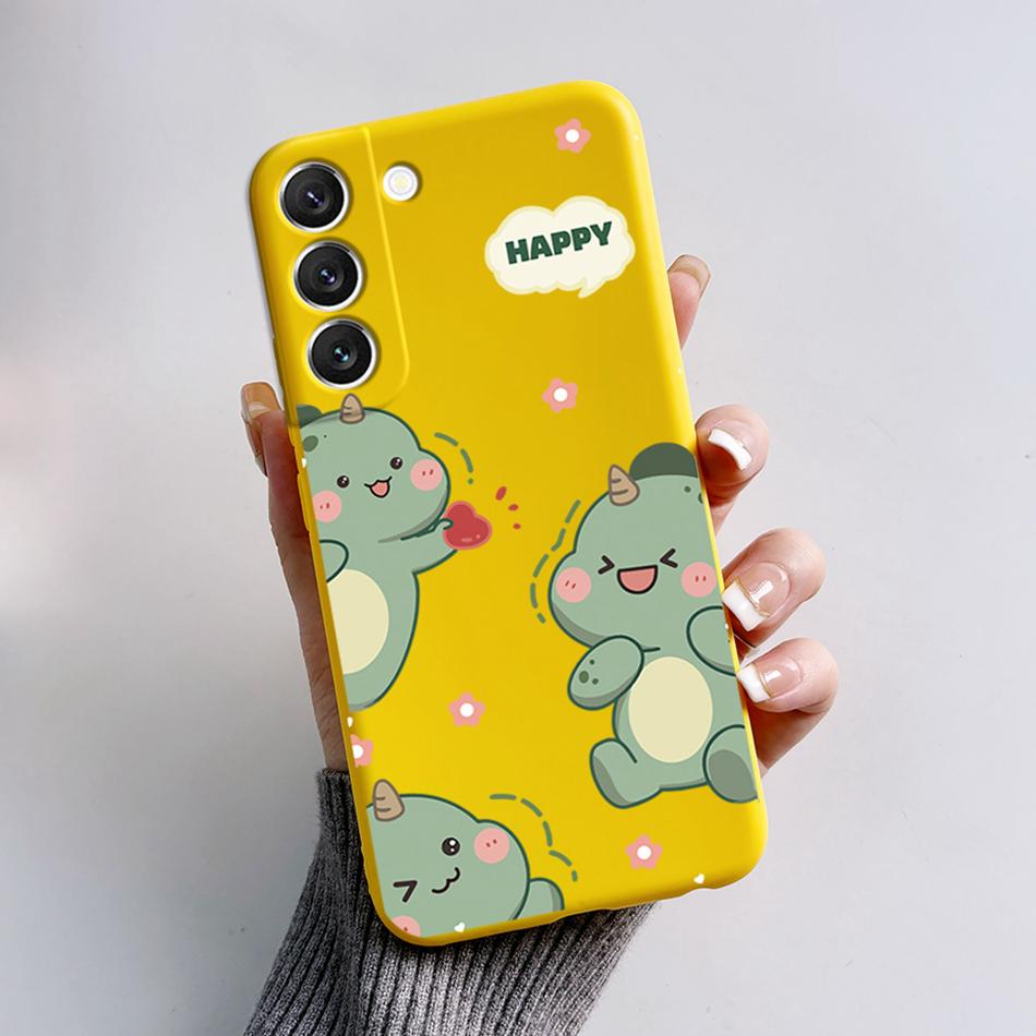 For Samsung Galaxy S22 S 22 Plus S22 Ultra S22+ Case Soft Slim Cute Bear Cartoon Frog Candy Painted Back Cover Funda Bumper Bags