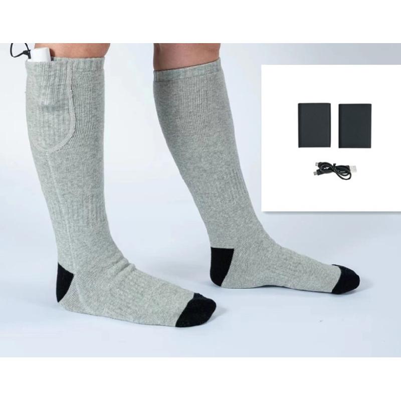 

Носки с подогревом, перезаряжаемые 5 В 5000 мАч, носки с подогревом на батарейках с 3 уровнями подогрева для катания на лыжах, коньках, походов, прогулок, рыбалки, езды на велосипеде, езды на мотоцикле D