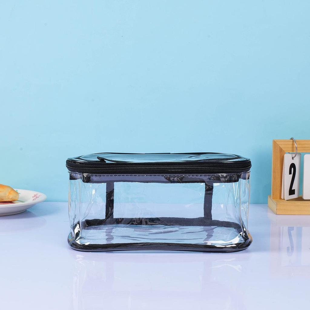 Large Capacity Waterproof PVC Transparent Makeup & Toiletry Bag with Zipper