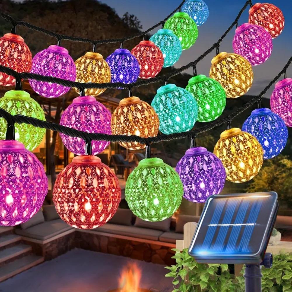 30LED / 20LED Options Solar String Lights Solar Powered 8 Lighting Modes Outdoor Fairy Lights Waterproof Ball String Lights