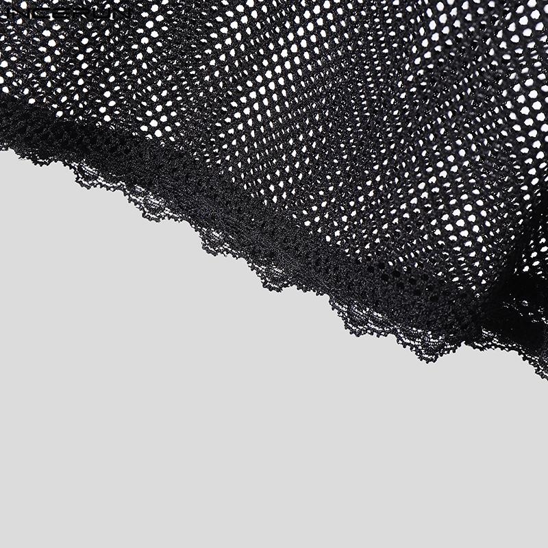 INCERUN Sommer Herren Ärmelloses Spitzensaum Mesh Durchsichtig Party Cropped Tank Tops