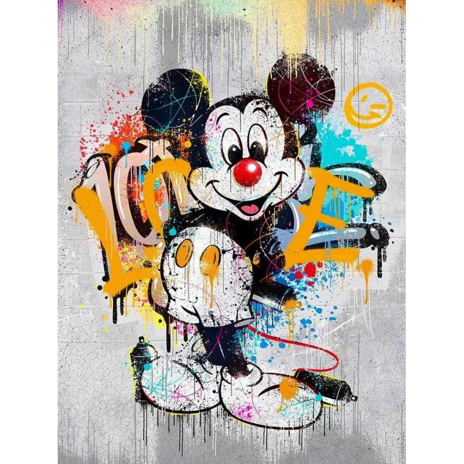 

5D Алмазная мозаика Красочная DIY Искусство Алмазная вышивка Микки Маус Наборы для вышивания крестом Мультяшная вышивка Наклейка на стену Round 20x30cm