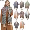 Autumn Winter Female Warm Shawl Thick Wave Print Scarf Imitation Mahair Scarf