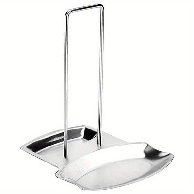 1 pz Supporto per coperchio di pentola, ripiano per coperchio di pentola in acciaio inossidabile con staffa per vassoio di drenaggio, ripiano verticale per cucchiaio domestico con ripiano rimovibile