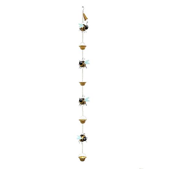 

Bee Rain Chain for Gutters 66.5 Decorative Bee And Cup Rain Catcher Chain Metal Hanging Rainwater Collector for Outside Garden 1 Set