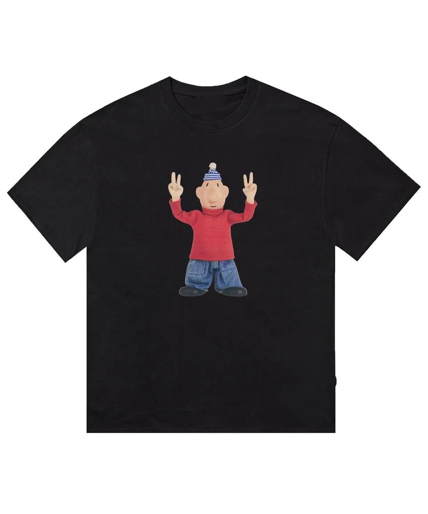 Fashion Trend Short Sleeve Anime Character Printed Pattern Tshirt Round Neck Unisex Unisexs Casual Street Wear Popular Fashion