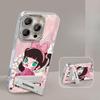 Cute Cartoon Girl Suitable for Apple 16promax Mobile Phone Case Opporeno13 Feather Yarn 15 Bracket Bracelet 14