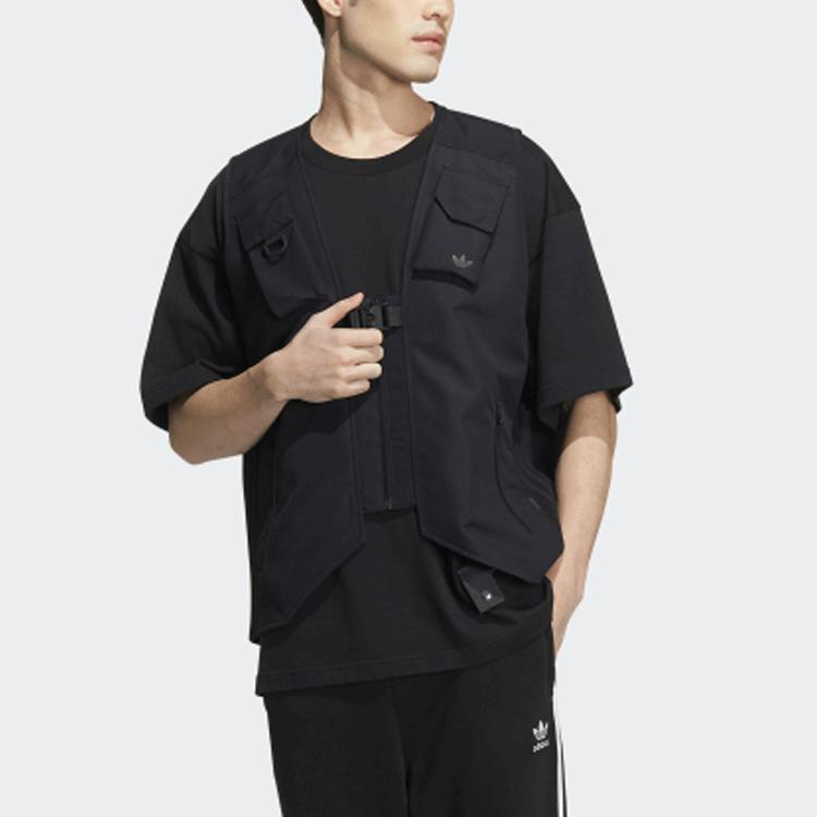Adidas Originals Trefoil Solid Color Sports Vest Men Tops Black HE6620