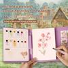 Portable Gouache Painting Book Tri-Fold Design Watercolor Pad Set with 12 Color Grids Ergonomic Brush Stress Relief Art Kit