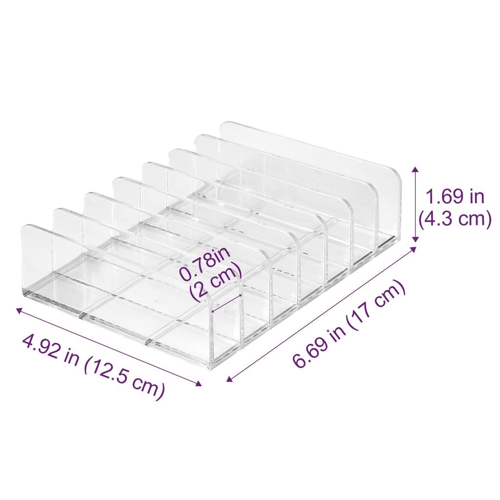 Lolalet Eyeshadow Makeup 14 Cosmetic Acrylic Clear Makeup Box [2-Pack] Stand, Storage, Compartments, Storage, Stand,