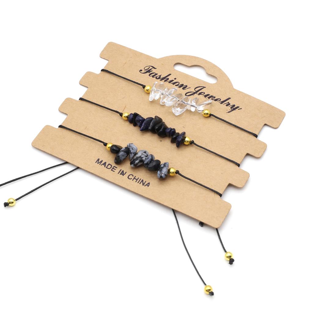 1Pc Healing Crystal Beads Bracelet,Natural Stone Gravel Hand String Elastic Bracelets for Men Women Jewelry Gifts Length 15-20cm