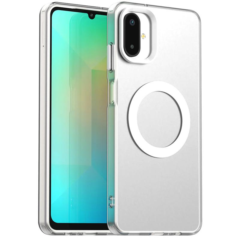 

Magnetic Adsorption Wireless Charge Clear Case For Samsung Galaxy F06 5G Transparent Case Samsung F06 5G Case For Samsung F06 5G For Samsung F06 5G белый