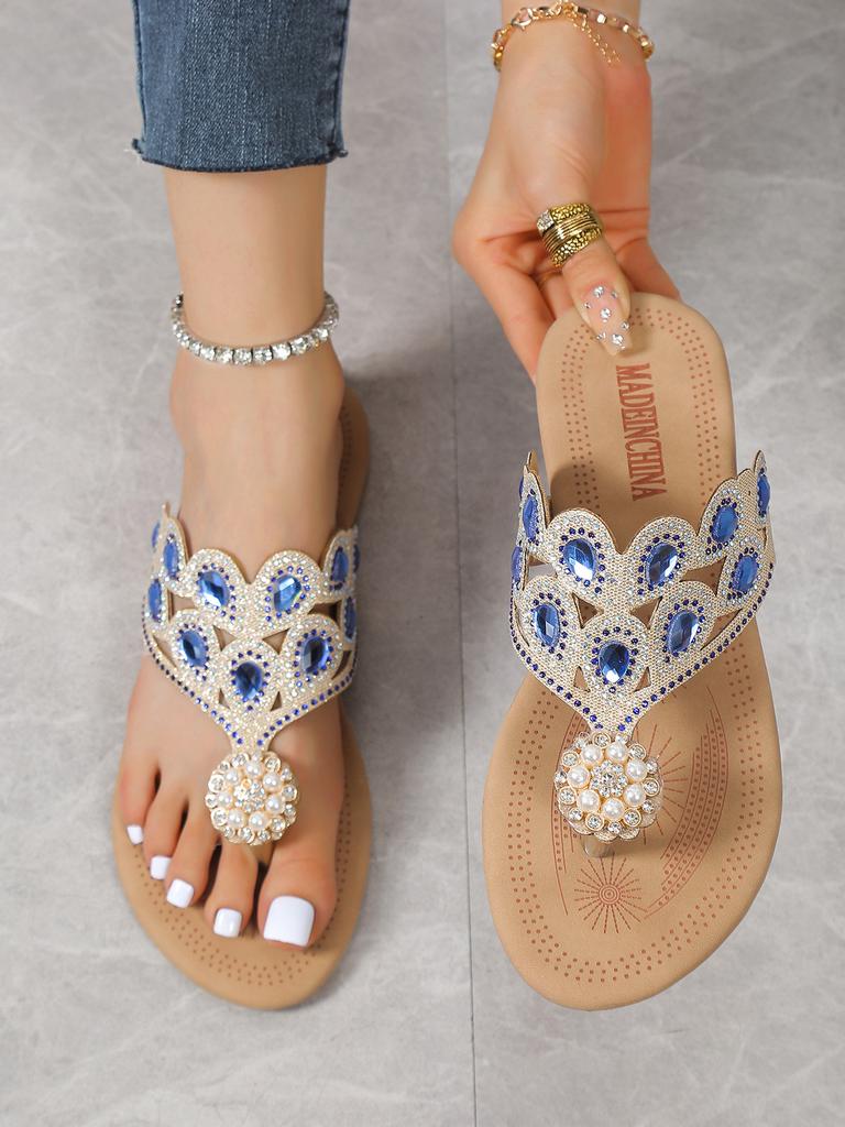 Flat-bottomed Beach Sandals Women's Simple and Light Casual Buckle-toe Sandals
