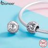 BAMOER 925 Sterling Silver Love Beautiful life Round Circle Beads Charm fit Charm Bracelet DIY
