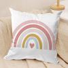 Rainbow Print Cushion Cover Soft Plush Double-Sided Printed Sofa Pillow Cushion Cover | Cozy All-Season Durable Decor Gift