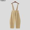INCERUN Summer Men Sleeveless Strap Layers Casual Loose Suspender Overalls Bib Pants