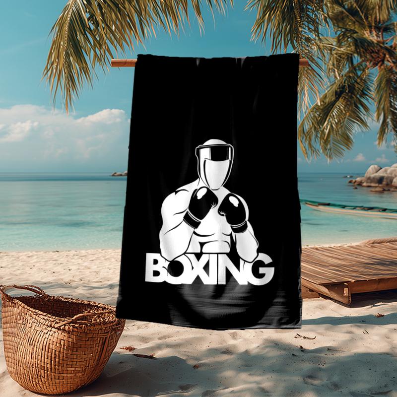 Ultra Soft Beach Towel with boxing Theme,Ideal for Pool,Camping, Diving,Perfect Travel Essential, Vibrant Beach Towel.