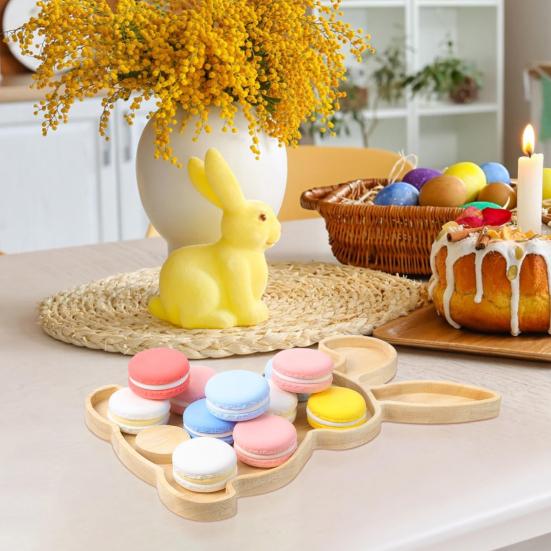 Wooden Rabbit Serving Tray Animal Charcuterie Platters Novelty Appetizer Platter for Cheese Fruit Heart-shaped Food Platter for Parties
