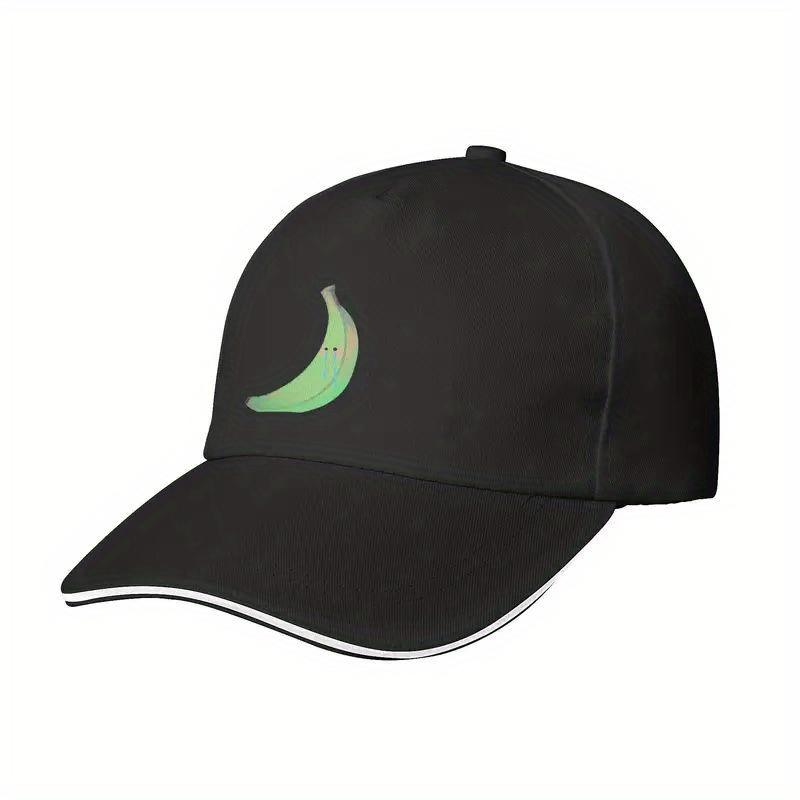 

Cute Green Banana Graphic Baseball Cap Polyester Adjustable Casual Dad Hat for Unisex Adults One Size