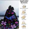 1pc Floral Fantasy Print Blanket - Lightweight Flannel Blanket For Sofa, Bed, Living Room, Office, Outdoor Travel, Camping, Soft 058