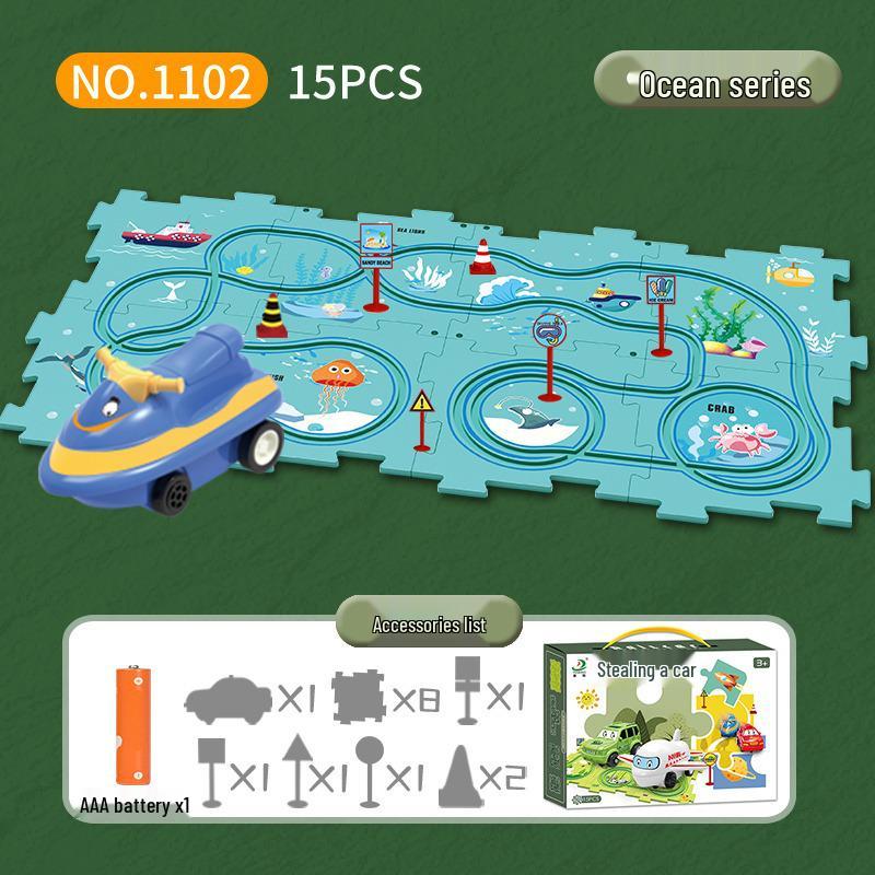 Hot-Selling DIY Electric Puzzle Car and City Map Toy for Children