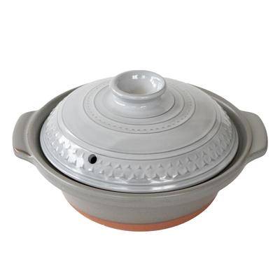Banko Ware Earthenware Pot, Single Serving, Size 6 (S), 700ml, Microwave, Oven, and Direct Flame Safe, CLEA KASUMI (gray), Made In Japan, 32661