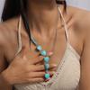 Aihua Bohemia Turquoise Stone Heart Necklace for Women Choker Collier Femme Ethnic Necklaces Statement Jewelry