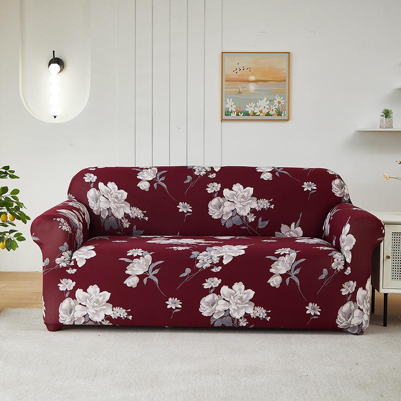 1pc Sofa Slipcover, Non-slip Printing Flower Sofa Couch Cover Furniture Protector for Bedroom Office Living Room Home Decor