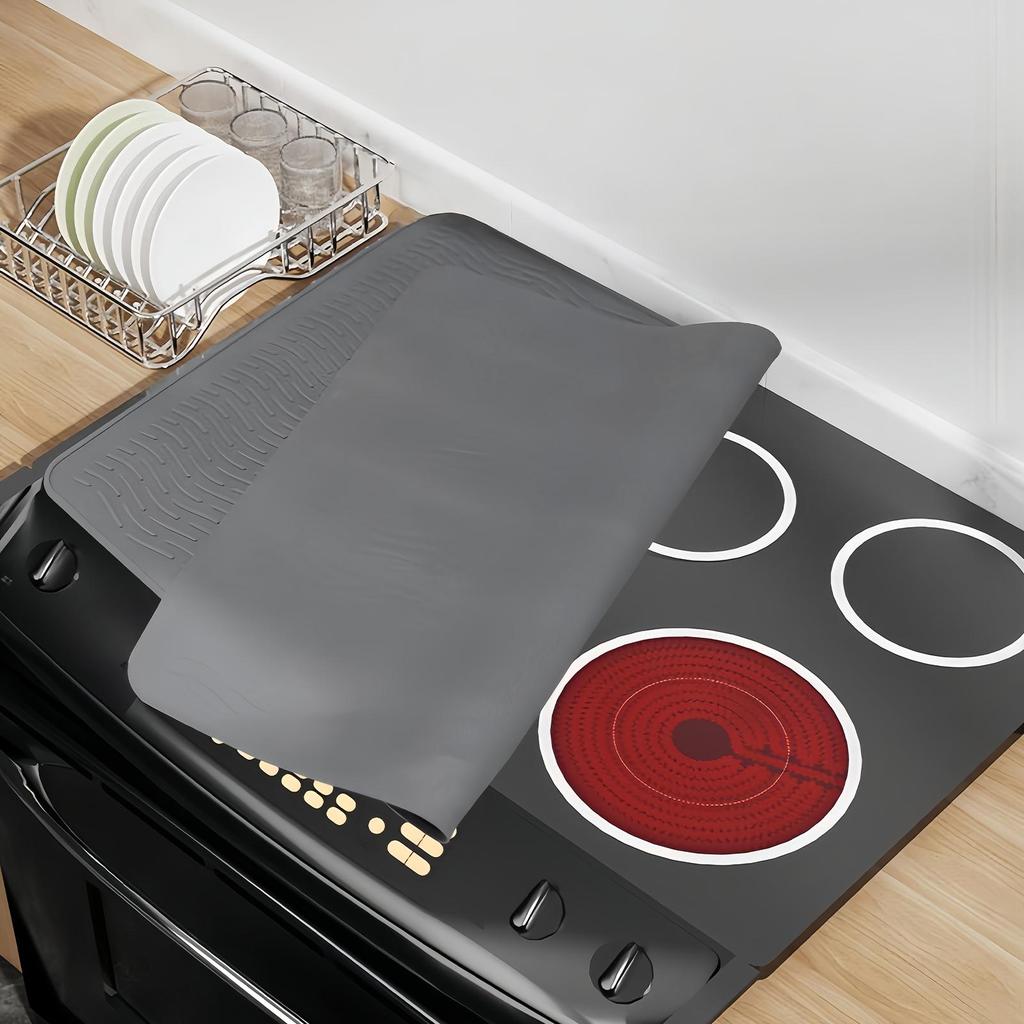 Silicone Electric Stove Cover Multi-functional Home Induction Cooker Cover Mat Kitchen Glass Top Stove Protection Mat 70x50cm