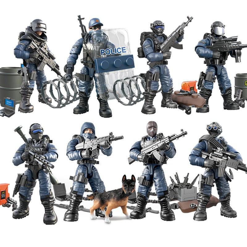 "Xiangjun Joint Movable Military Minifigure Model - Assembled Toy Soldier with Weapons"