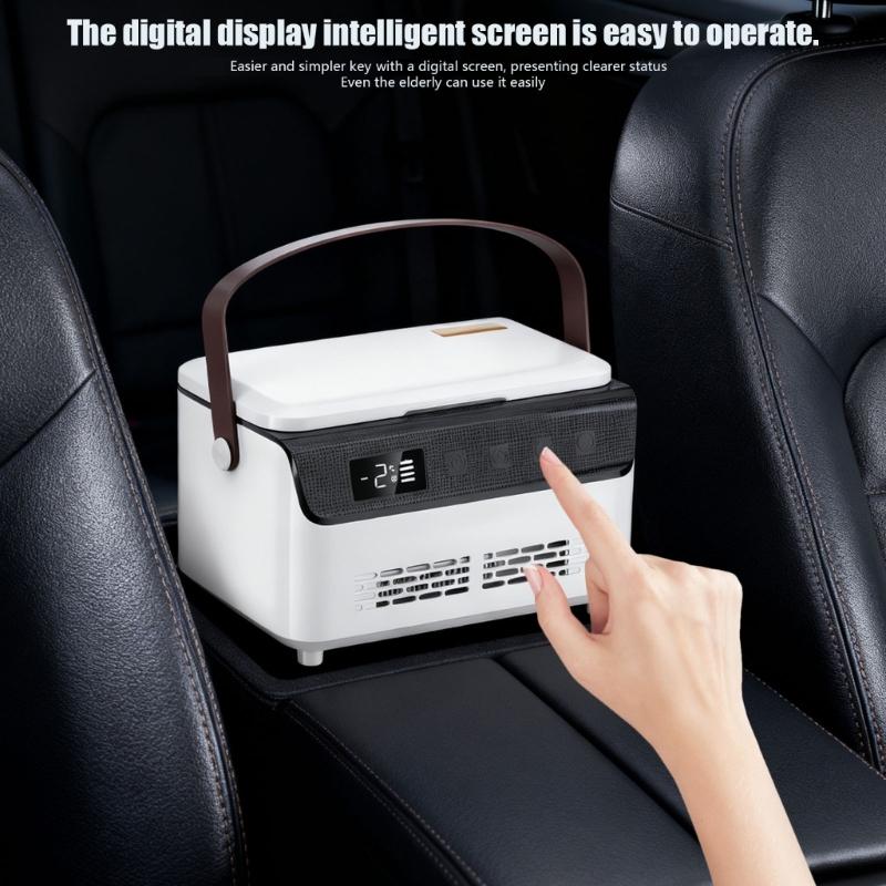 Double Layer Insulated Car Refrigerator With Real Time Temperature Display Coolers Box For Camping Trips