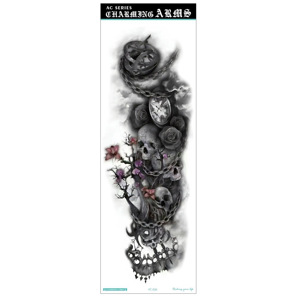 Waterproof Full Arm Tattoo Sticker - Trendy Floral Design