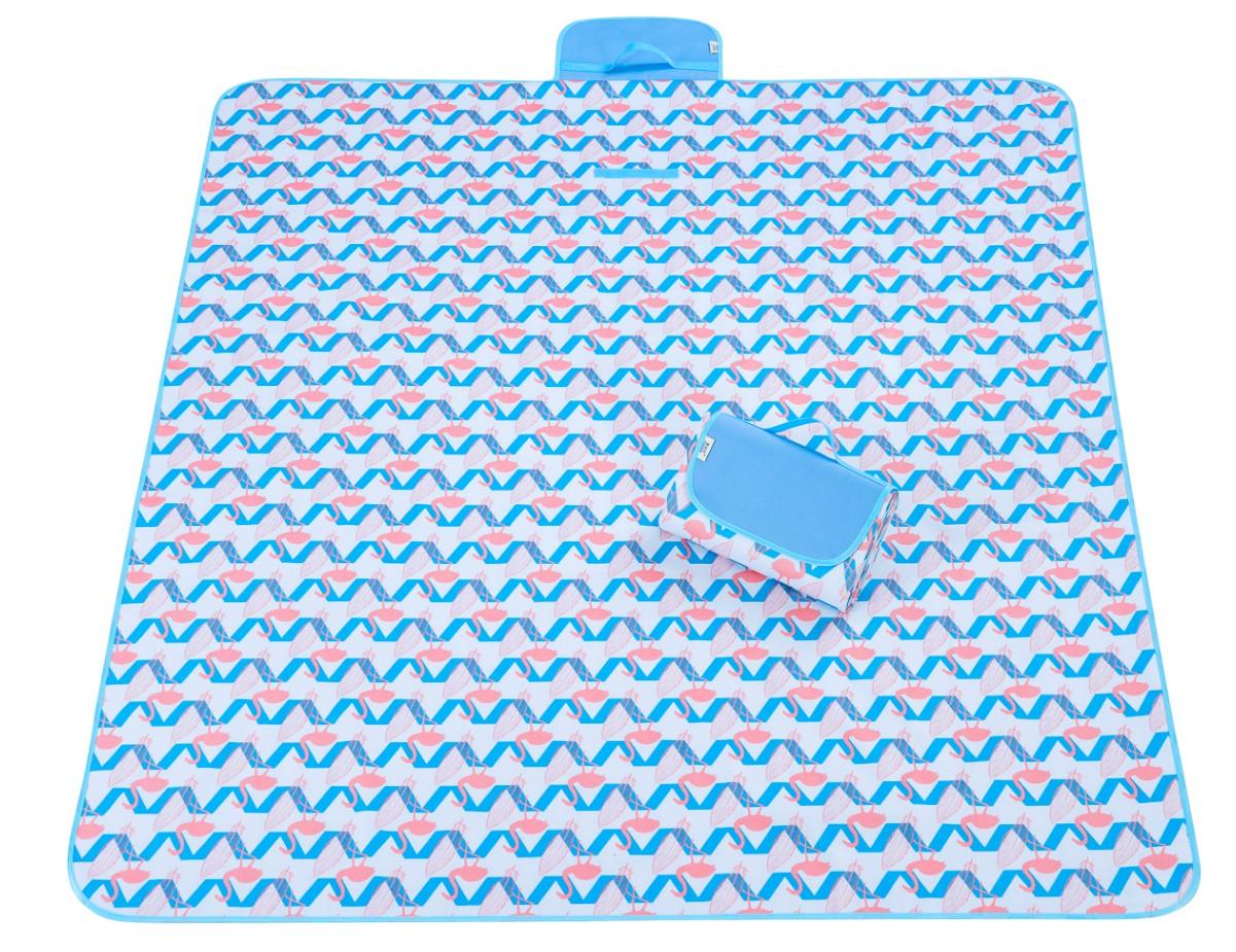 Ultralight Foldable Oxford Cloth Beach Mat Waterproof and Portable Picnic Blanket for Outdoor Activities синий