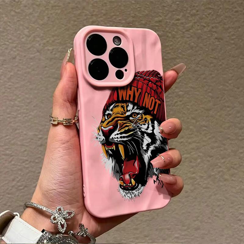 Surface Wrinkles and Unevenness Mobile Phone Shell Why NOT Tiger Printed Protective Matte TPU Cover Soft Silicone Case