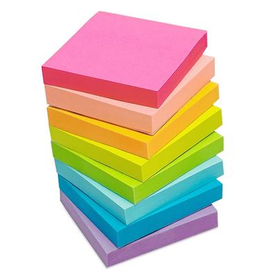 POPSFL Sticky 50 X 50 75 Sheets X 8 8 Neon Notebook Sticky Memo Pads Notes, Mm, Packs, Colors, Colors, Notes,