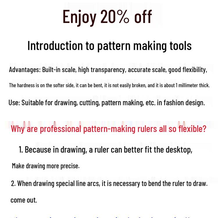 Multifunctional Tailor's Ruler Set: 3245 Curved Pattern & Cutting Tools