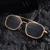 JYL TS Men's Retro Square Metal - Double-Bridge Sun-Protective KSL-98290