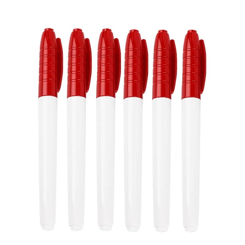 6pcs Color Erasable Whiteboard Pen Extremely Fine Tip 0.5mm Dry Erasing Pen Office Teaching Examination Art Marker Pen
