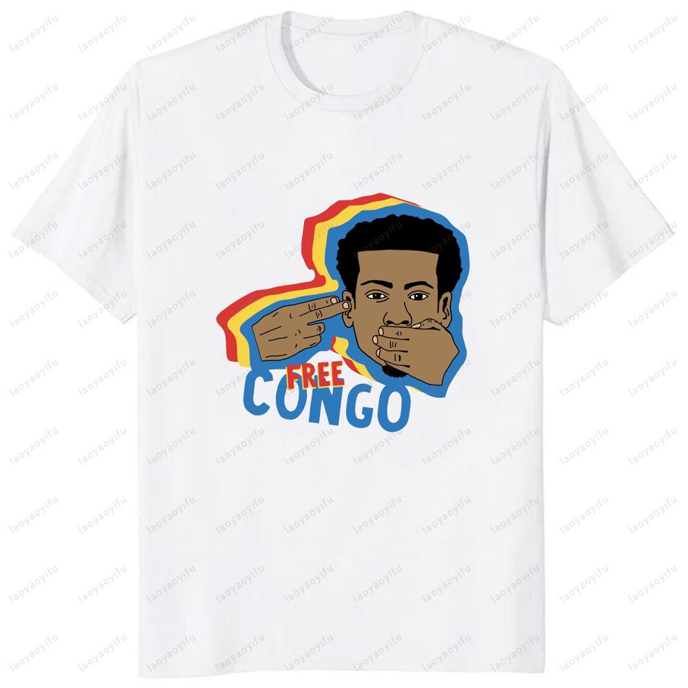 Country Map Printed Congo COD Kinshasa T-shirt Short Summer Fashion Sleeve Clothes Loose Tshirt Hip Hop Casual Hipster Man Tees