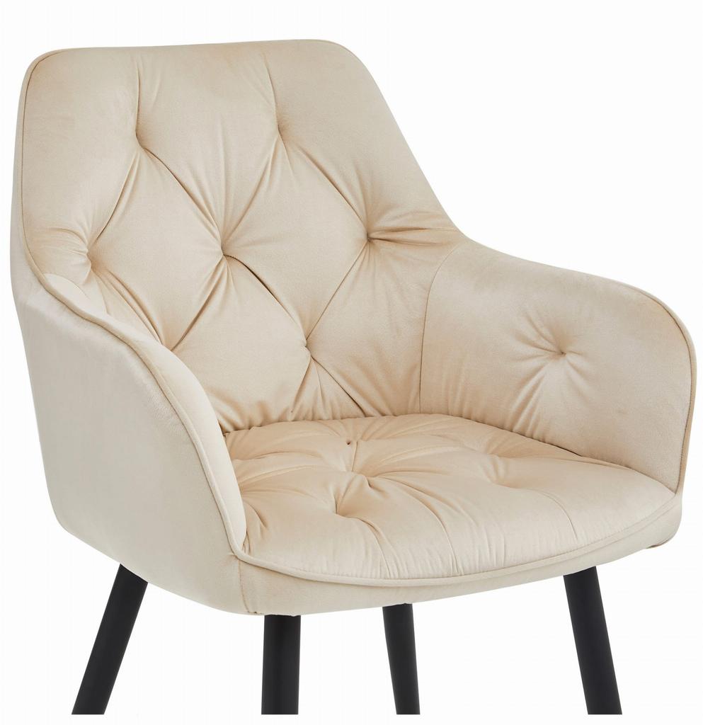 JORK Chair - Beige Velvet / Black Legs X 2
