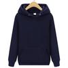 Unisex Solid Color Thick Hooded Sweatshirt with Plus Velvet for Autumn and Winter